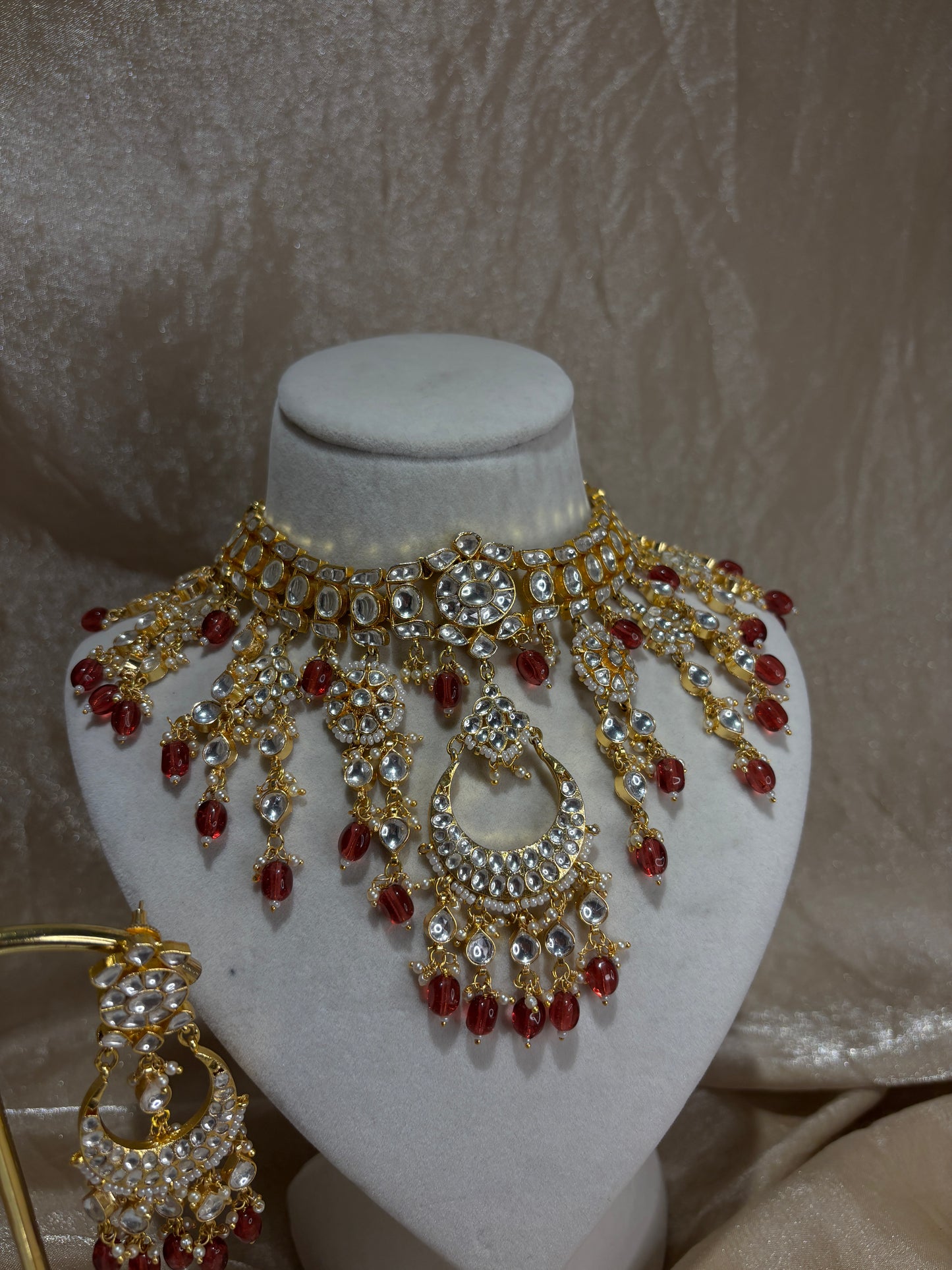 maroon choker set