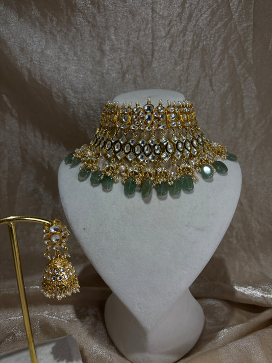 sage green choker set
