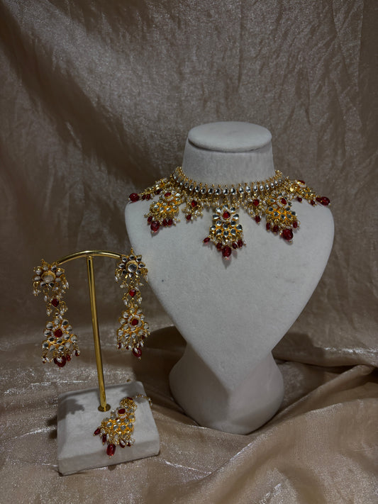 maroon necklace set