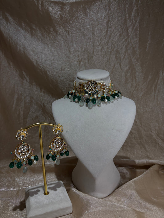 sage/emerald green choker set