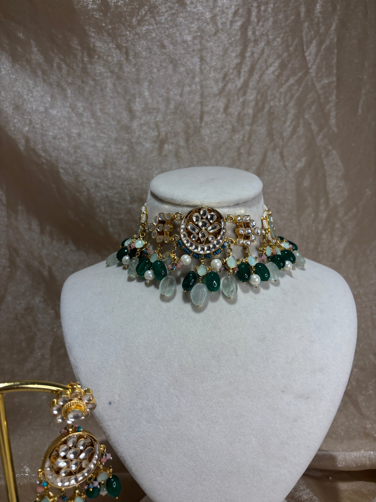 sage/emerald green choker set