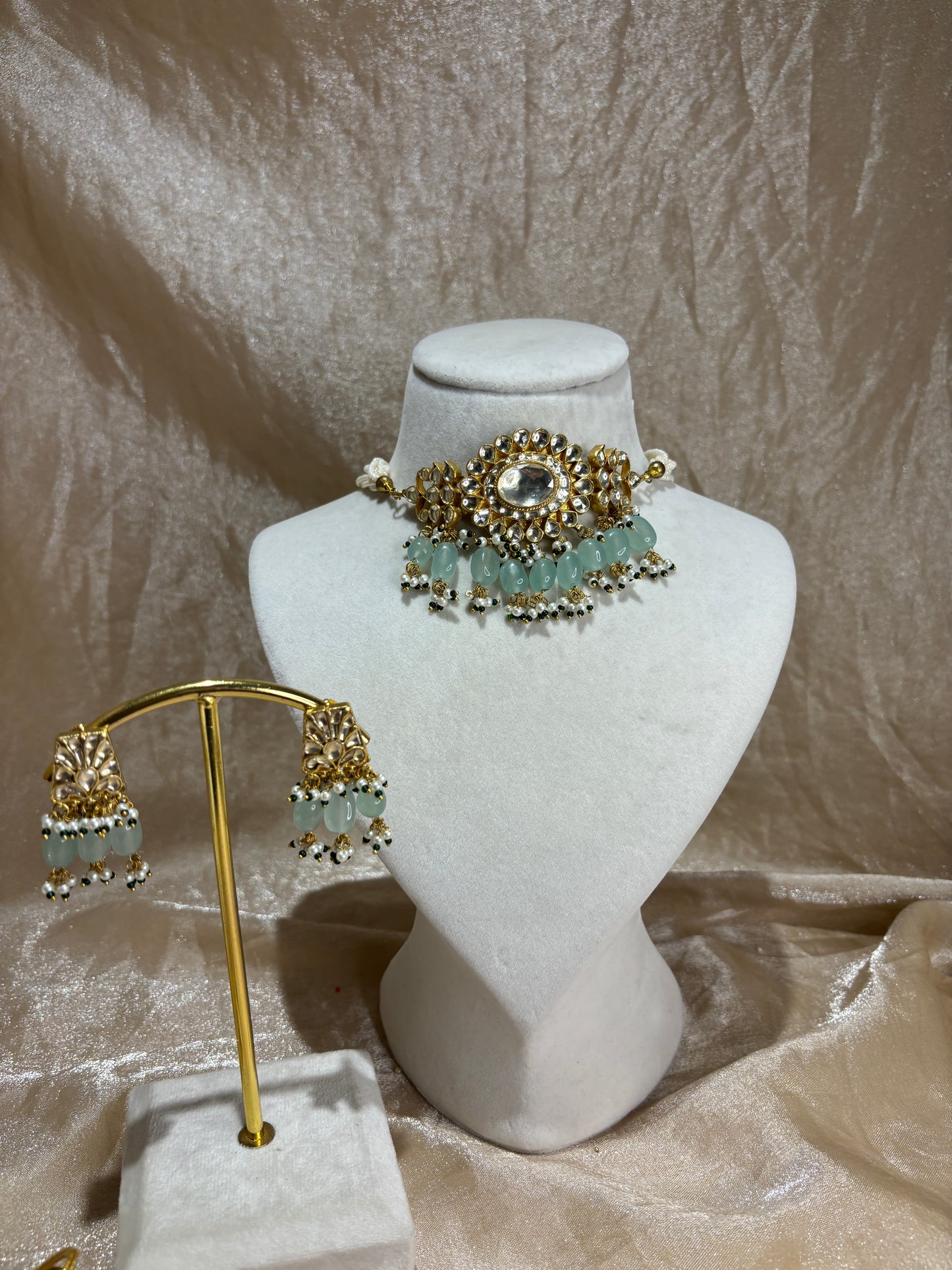 sage green choker set