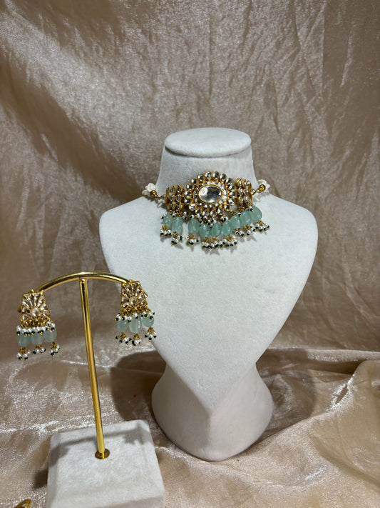 sage green choker set