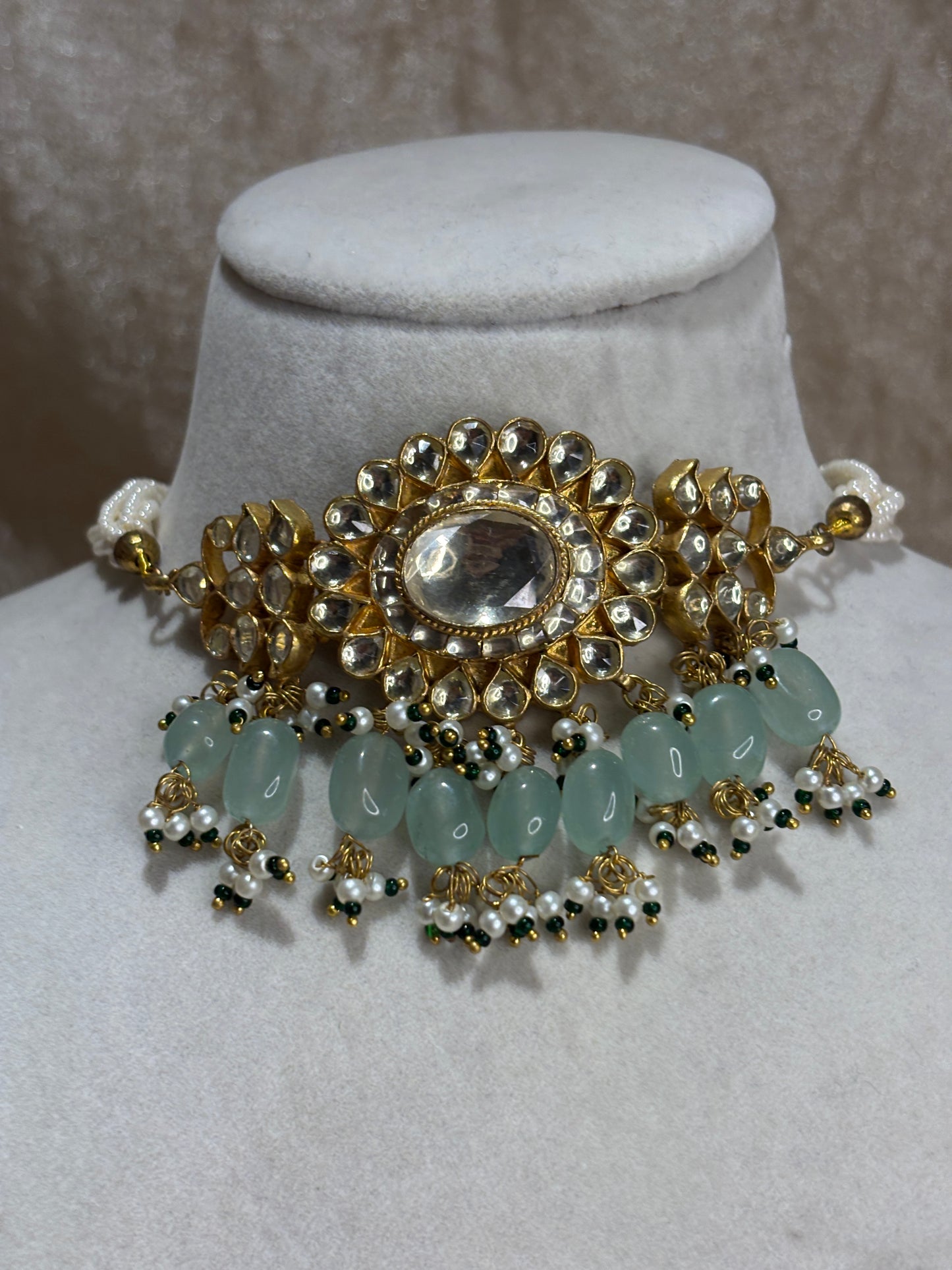sage green choker set