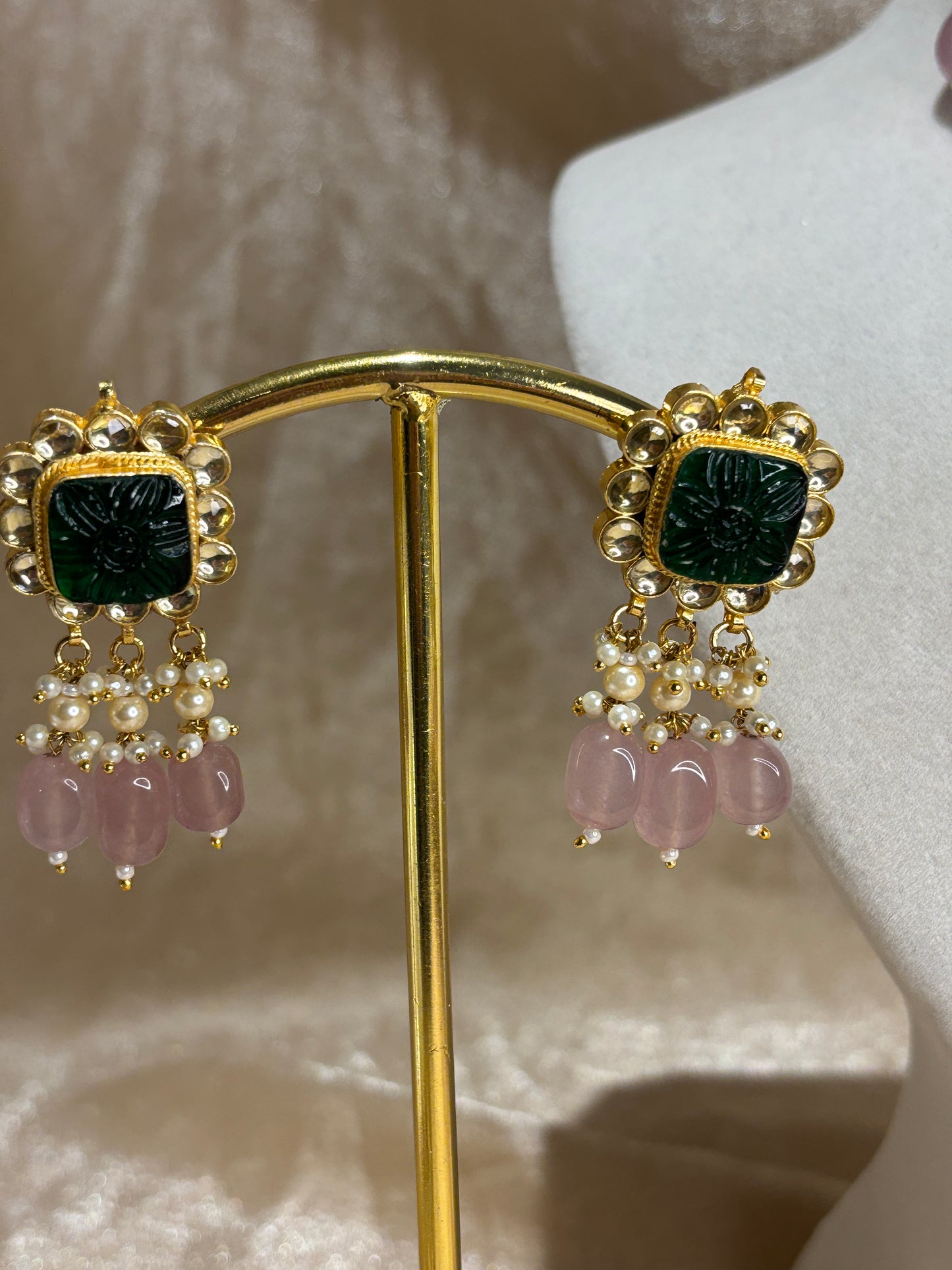 emerald green/pink choker set