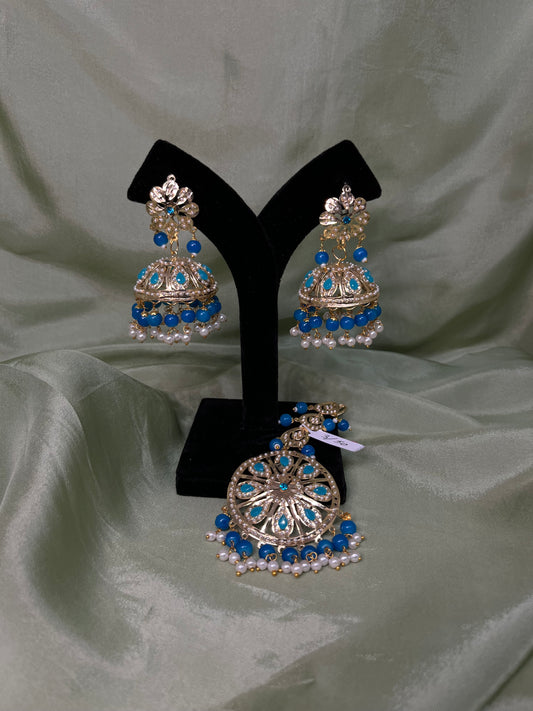 Frozi jadau earring/tikka set