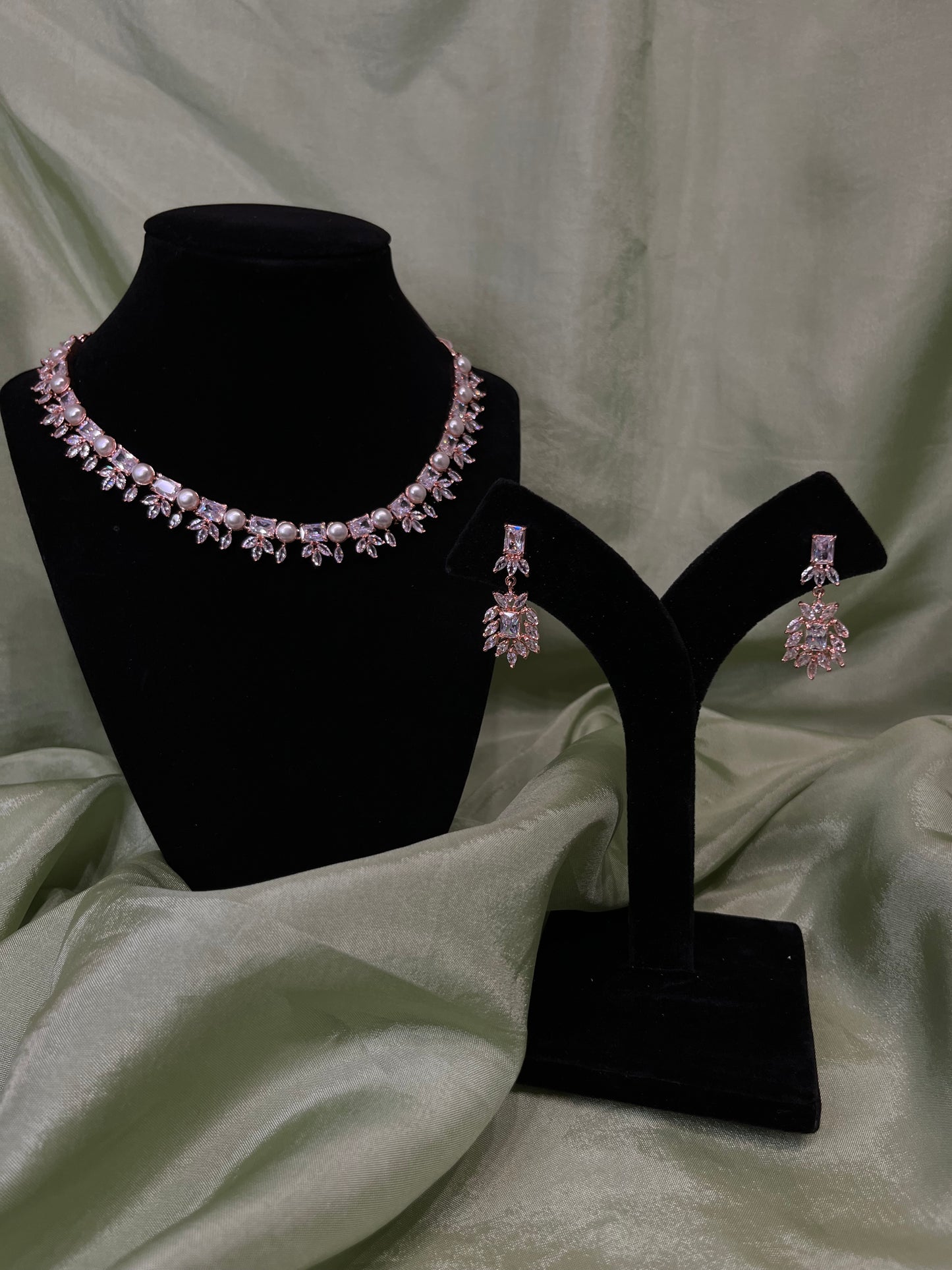 Rose gold American diamond set