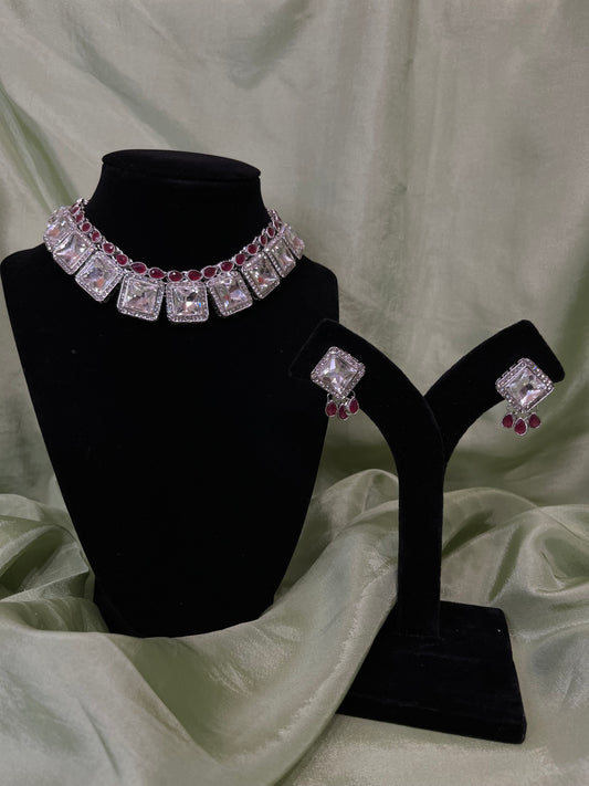 Maroon American diamond set