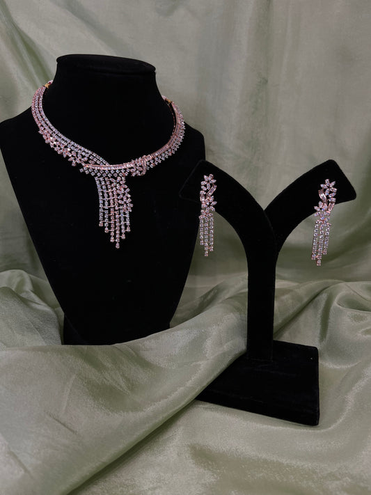 Rose gold American diamond set